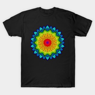 Colorful Rainbow Mandala Pattern T-Shirt